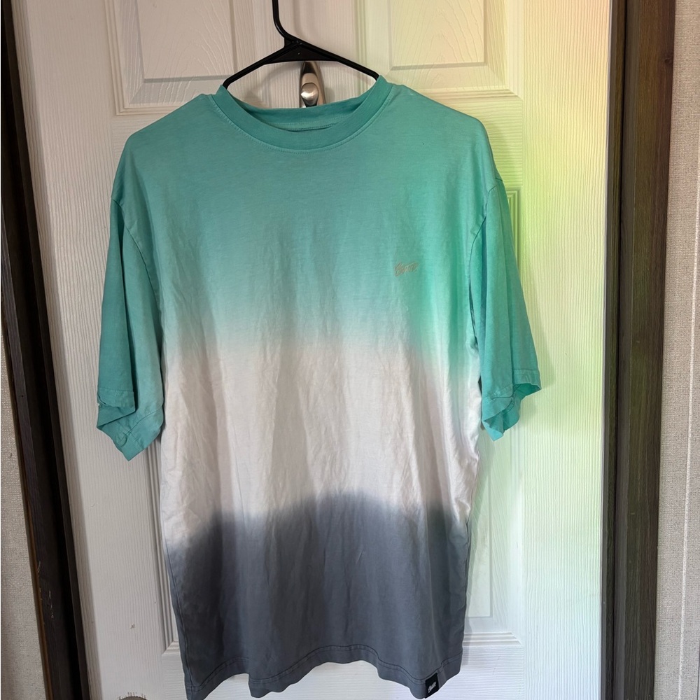 Pull&Bear Teal and Gray Ombre Tee